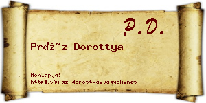 Práz Dorottya névjegykártya
